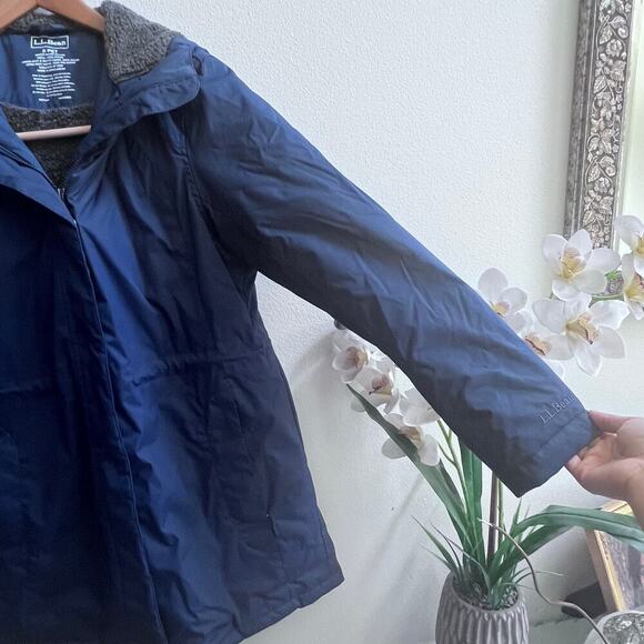 L.L. Bean Women’s Winter Warmer Nautical Navy Blue Coat Jacket Size Small NWT - Picture 5 of 10